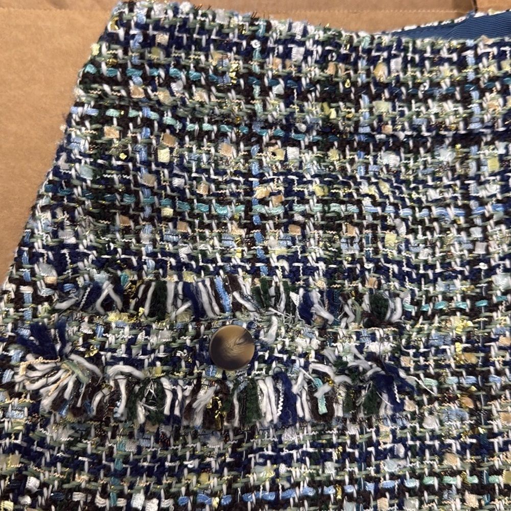 Ann Taylor Tall Shimmer Fringe Tweed A-Line Pocket Skirt - Picture 4 of 6